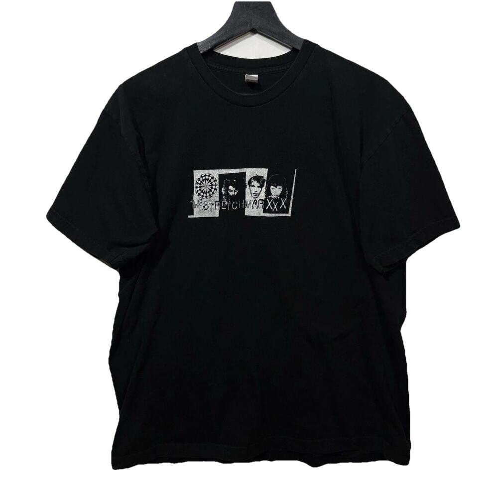 Y2K Black Band T-shirt Stretch Marxxx Stretchmarxxx Kansas City Punk XL Y2K